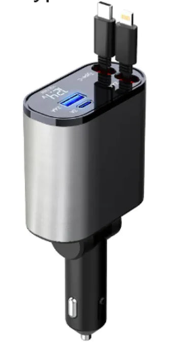 Dual USB Retractable Fast Car Charger