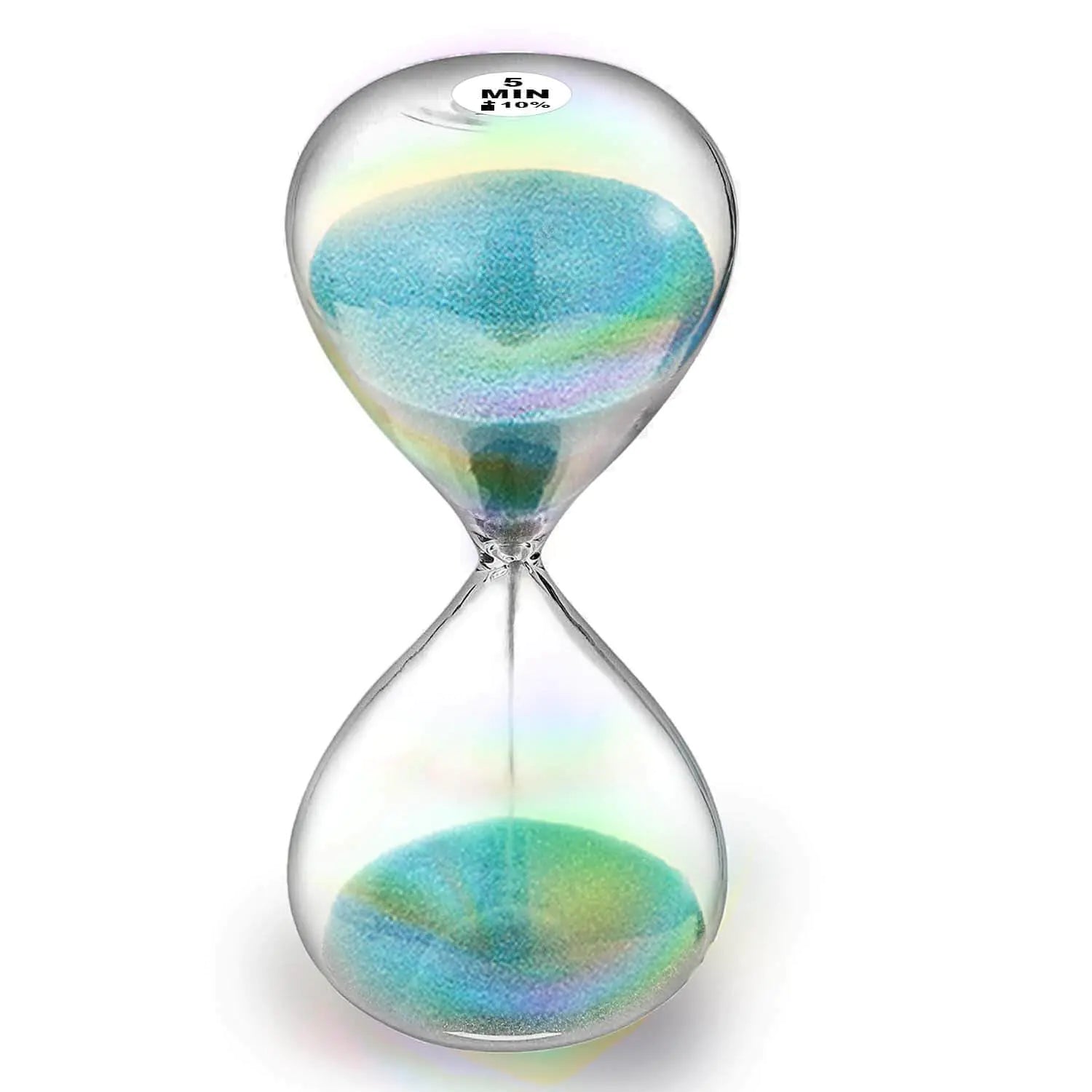 SuLiao Sand Timer 5 Minute HourglassTurquoise Sand ClockLarge Sand Watch 5 MinColorful Biloba Puff Minimalist Hour Glass Sandglass for HomeDeskOffice Decorative