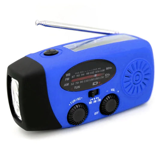 Upgraded Type-C Phone Charger Emergency Radio Flashlight Blue 2000mAh