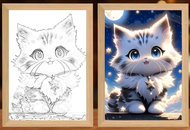 Glow LED Pet Paintings Kitten 3 22X31CM