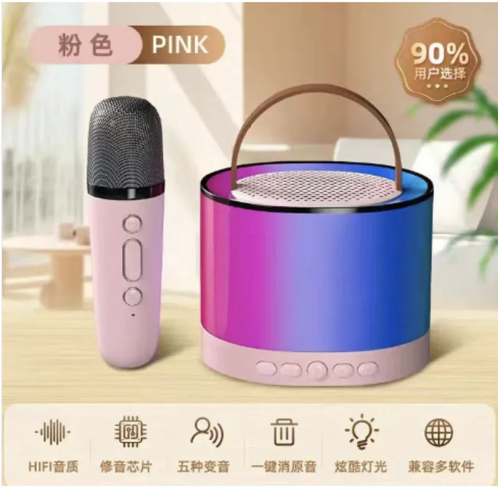 RGB Wireless Bluetooth Speaker with Light Effects Pink single wheat