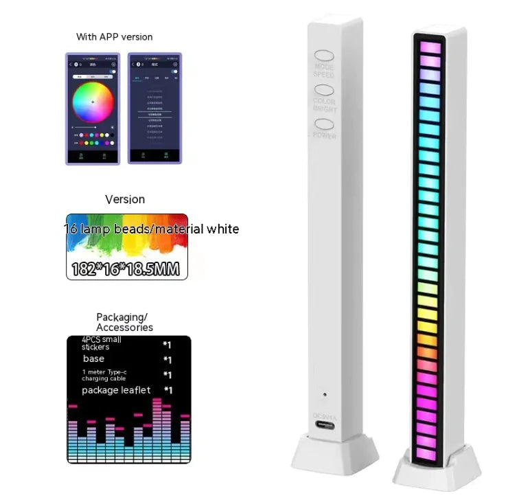 3D Double-sided Pickup Light RGB Voice Control Music Rhythm Lamp