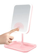 Led Make-up Mirror Portable Smart With Light Pink