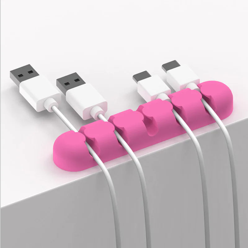 Aptus Praxis Silicone Cable Organizer Clips - Desktop Cord Holder & Management
