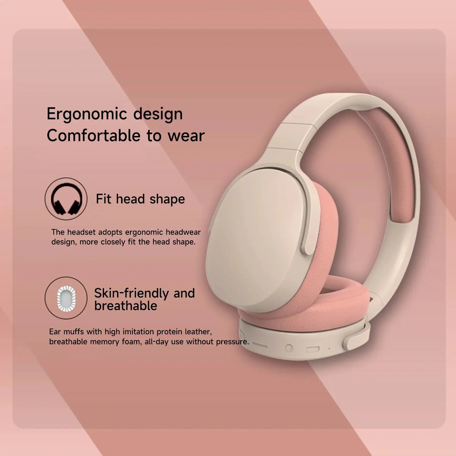 Aptus Praxis P47 Foldable Wireless Headphones - Bluetooth 5.1 & Noise Canceling