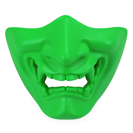 Halloween Glow Tactical Mask with Scary Face Design Green