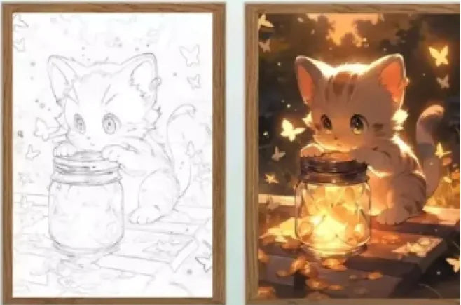 Glow LED Pet Paintings Kitten 4 17X23CM