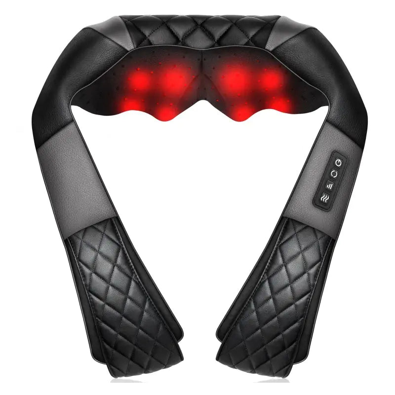 Neck Massager Kneading Heat Wrap Black & Gray US