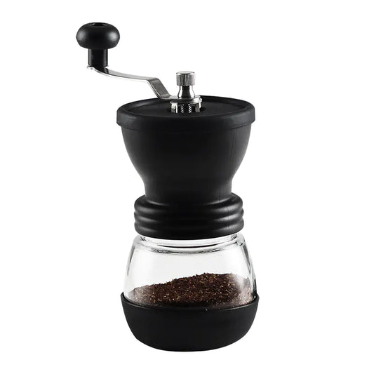 Washable Ceramic Manual Coffee Grinder with Beech Wood Body Black