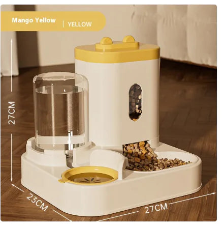 Automatic Pet Feeder Dog Basin Cat Bowl Supplies Water Dispenser Generation Yellow