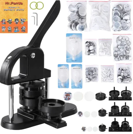 Aptus Praxis 3-in-1 Button Maker Kit with 3 Molds & 300 Pin-Back Button Sets