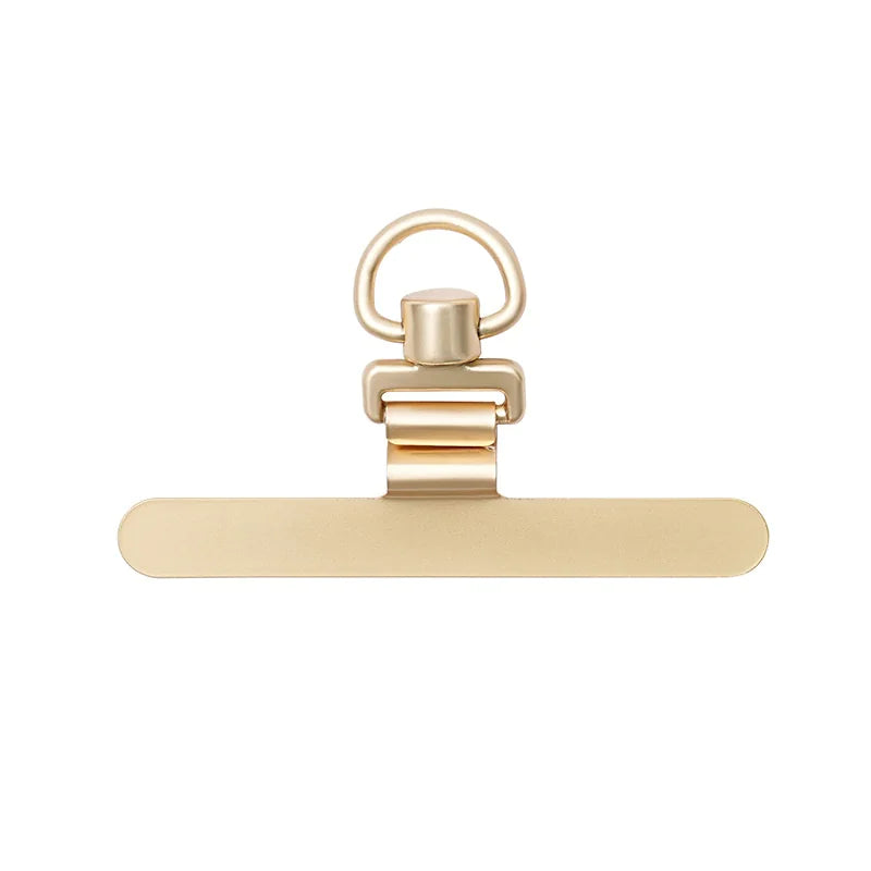 Rotating Mobile Phone Gasket 02mm Ultra-thin Stainless Steel Mobile Phone Lanyard Clip 360 Small Strip Gold Neutral