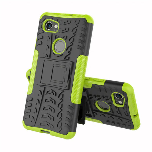 Google Pixel 2 XL Colorful Spider Pattern Case with Stand Green Pixel 2XL