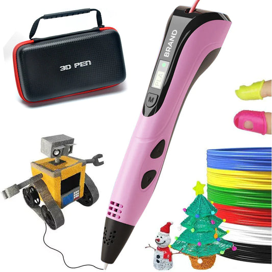 ZYF-3 3D Printing Art Pen Brush Color Pink EU UK US Model
