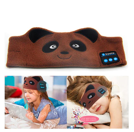 Bluetooth Sleep Headphones Face Mask Head Band Brown