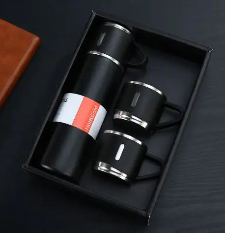 Stainless Steel Vacuum Insulated Bottle Set Black