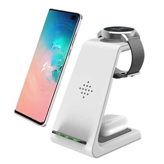 3-in-1 Wireless Charger Stand for Apple Devices 15W Samsung version White