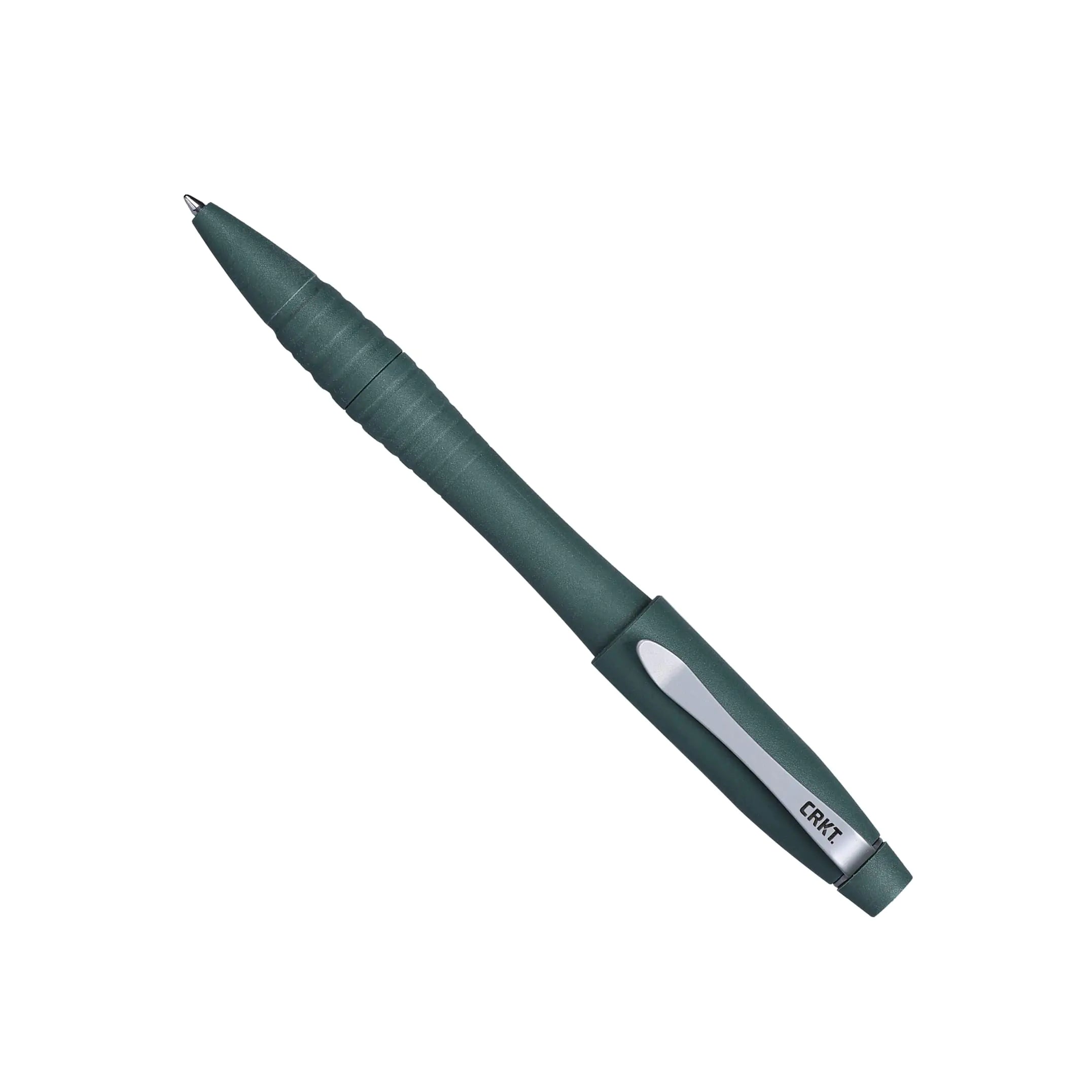 CRKT Williams Defense Pen: Low Profile Lightweight EDC Pen Grivory Pressurized Ink Cartridge and Pocket Clip TPENWRG Green