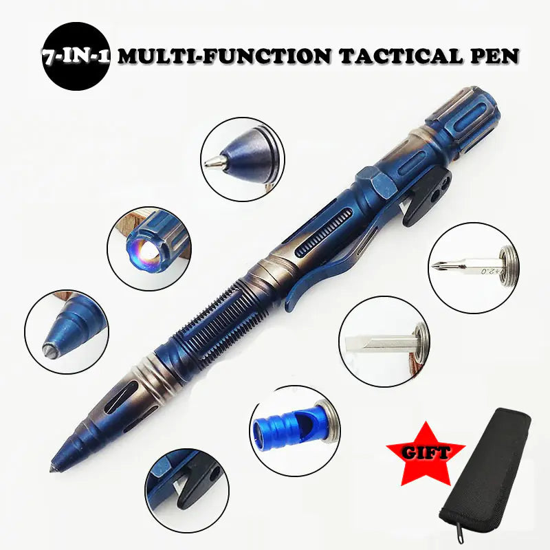 Tactical Multi-Function Outdoor Pen with Tungsten Tip