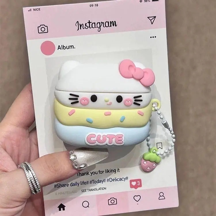 Adorable Case Design for Apple AirPods 4 2024 Version Cartoon Cute Case Soft Silicone Cover Silicone Shockproof Case Anti-Fall Case for AirPods 4 Case