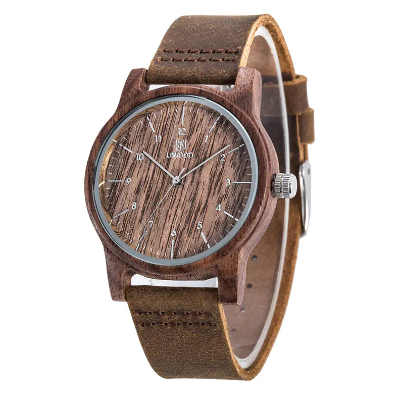 UWOOD Men's Wooden Quartz Watch - Black Sandalwood