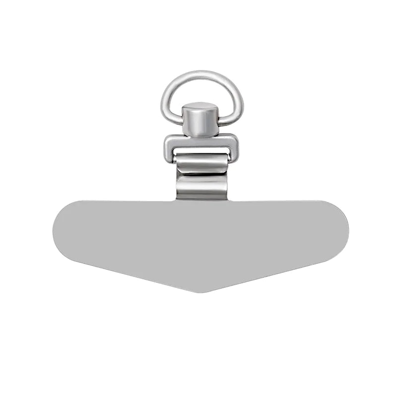 Rotating Mobile Phone Gasket 02mm Ultra-thin Stainless Steel Mobile Phone Lanyard Clip 360 Triangle Silver Neutral