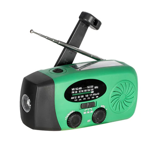 Upgraded Type-C Phone Charger Emergency Radio Flashlight Green 2000mAh
