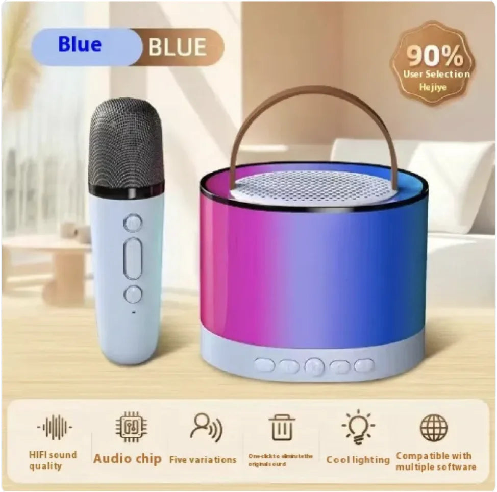 RGB Wireless Bluetooth Speaker with Light Effects Blue single wheat