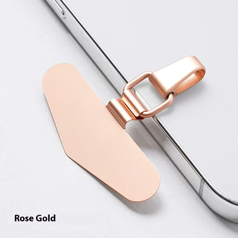 Rotating Mobile Phone Gasket 02mm Ultra-thin Stainless Steel Mobile Phone Lanyard Clip Water Drop Gold Neutral