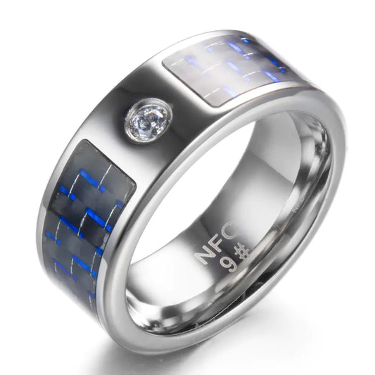 Seamless Tech, Effortless Style Blue carbon fiber with diamonds Number 11