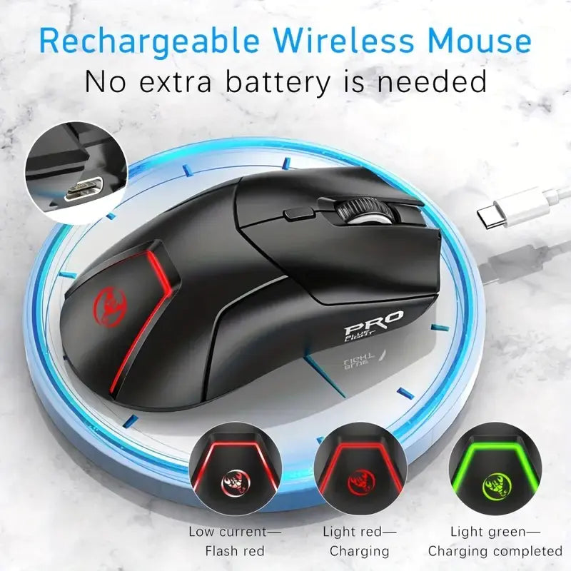 HXSJ 2.4G Wireless Gaming Mouse with Silent Clicks (4000 DPI)