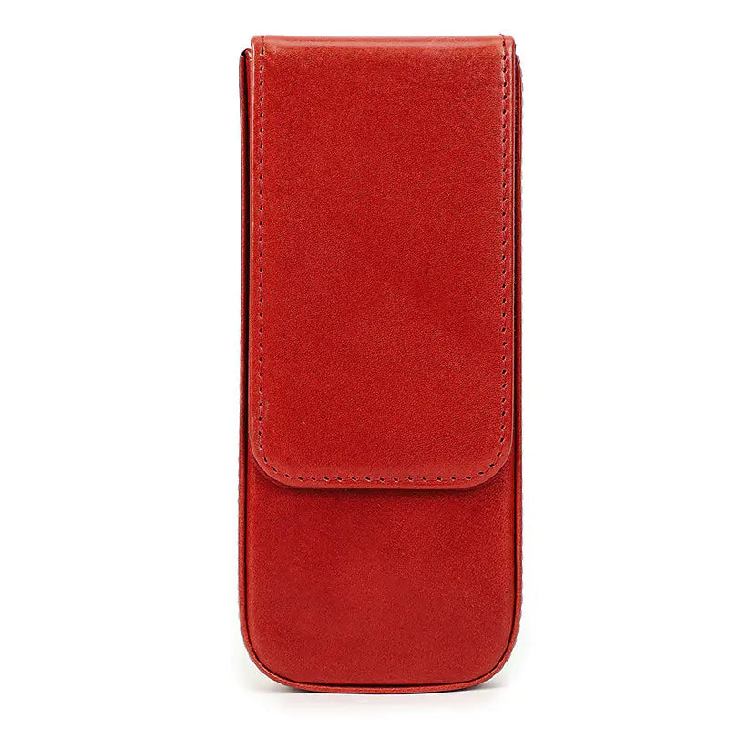 Aptus Praxis Handmade Leather 3-Pen Display Case with Magnetic Drawer
