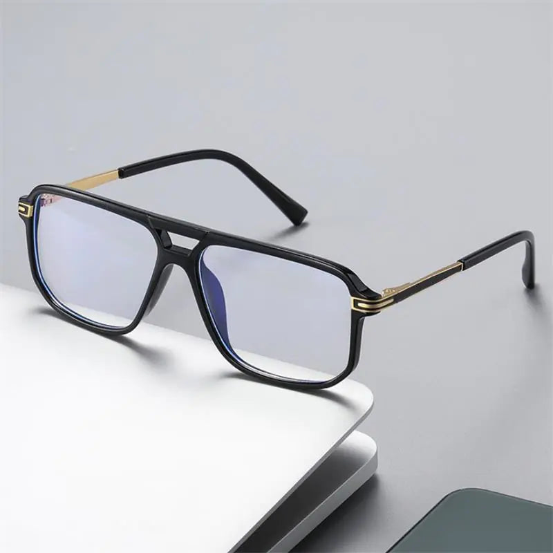 Men's Vintage Blue Light Blocking Square Eyeglasses