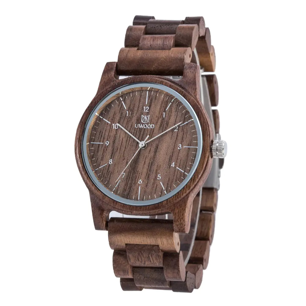 UWOOD Men's Wooden Quartz Watch - Black Sandalwood