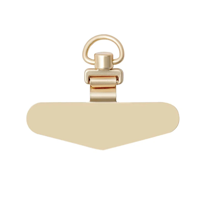 Rotating Mobile Phone Gasket 02mm Ultra-thin Stainless Steel Mobile Phone Lanyard Clip 360 Triangle Gold Neutral Bag