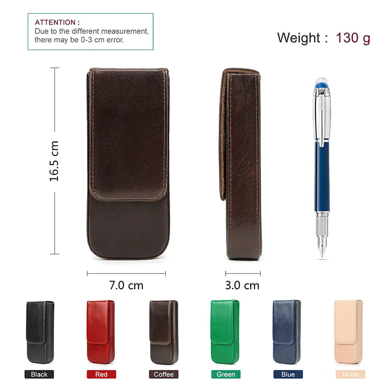 Aptus Praxis Handmade Leather 3-Pen Display Case with Magnetic Drawer