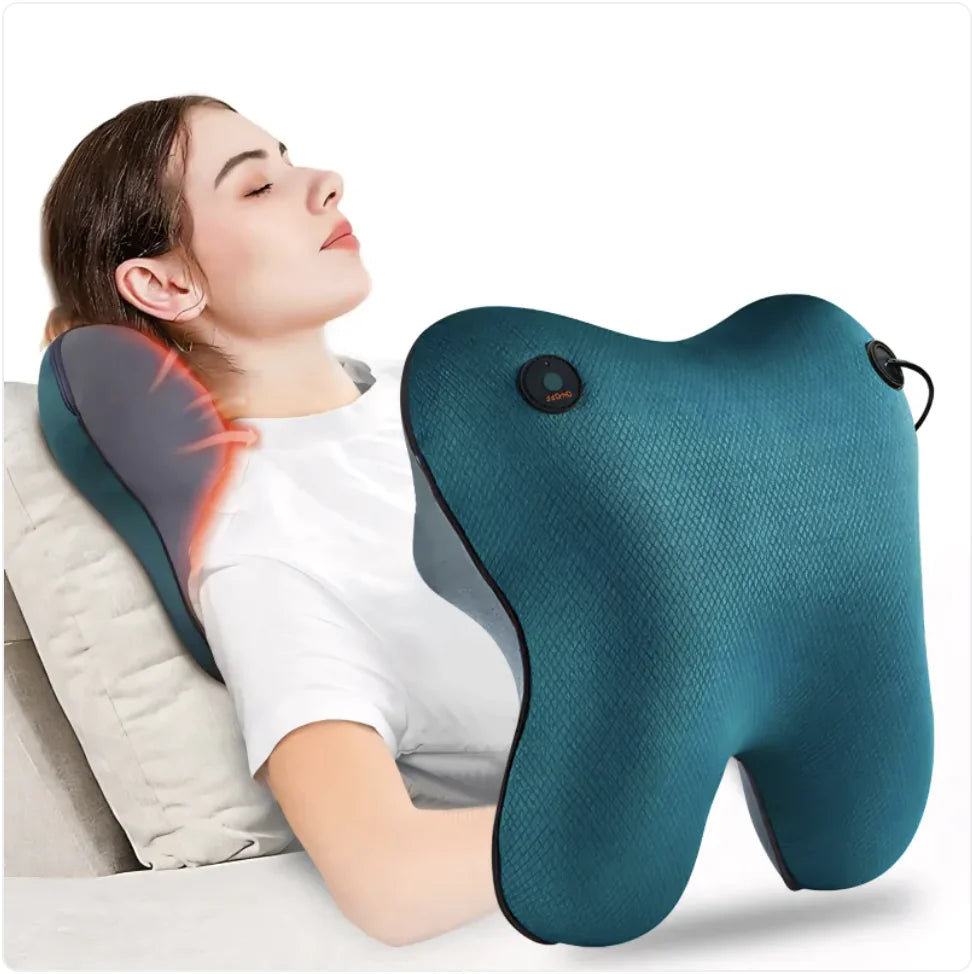 Neck and Back Acupressure Massage Pillow Green