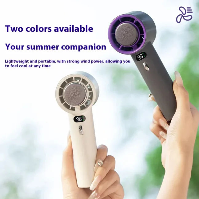 Portable Handheld Turbo Fan with Cooling and Adjustable Wind Speeds, 3000mAh Battery
